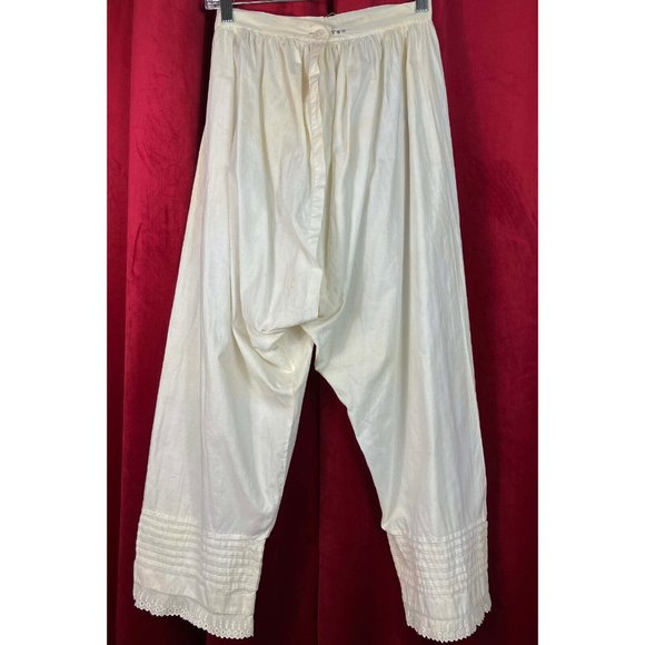 Early - Mid Victorian Pantalettes Eylet Embroidery Hem 1830s - 1850s Bloomers - Picture 3 of 4